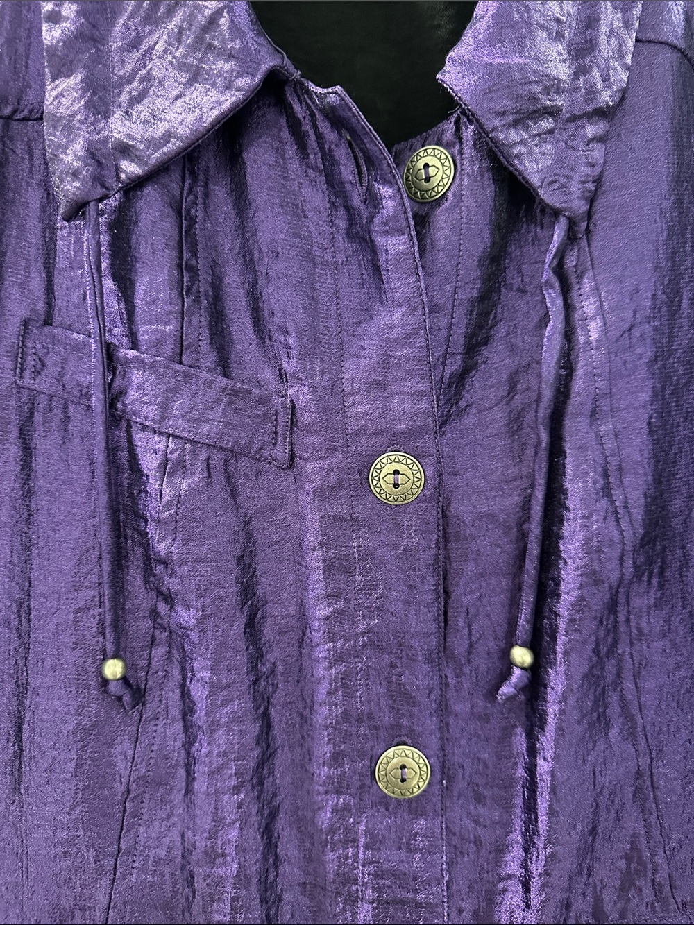 Ruby Rd. Shimmery Purple Button Jacket - Picture 3 of 6